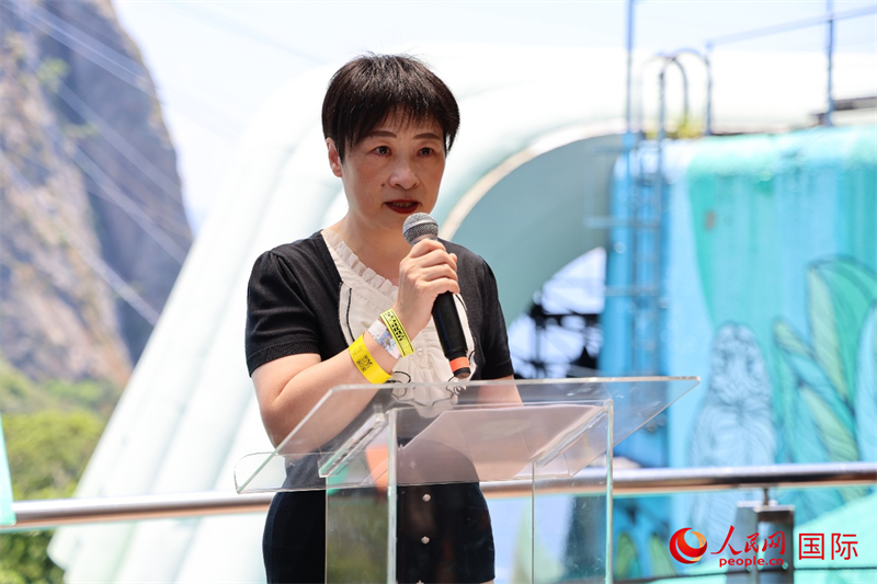 中国驻里约热内卢总领事田敏在启动仪式上致辞。人民网实习生 侯天泽摄