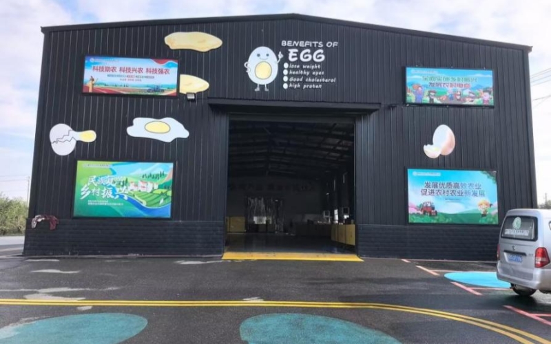 板子桥村可大鸡蛋产业集群数智园。