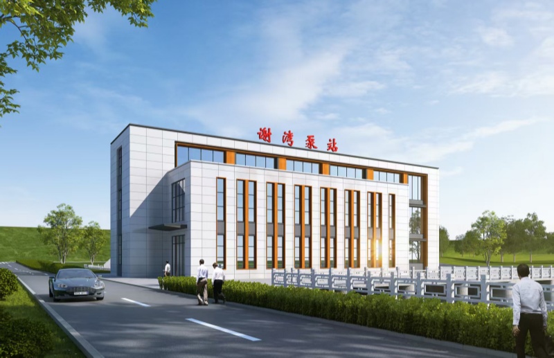 谢湾泵站建成效果图